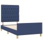 vidaXL Bettgestell mit Kopfteil Blau 100x200 cm Stoff vidaXL Bettgestell mit Kopfteil Blau 100x200 cm Stoff