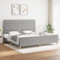 vidaXL Bettgestell mit Kopfteil Hellgrau 200x200 cm Stoff vidaXL Bettgestell mit Kopfteil Hellgrau 200x200 cm Stoff