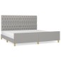 vidaXL Bettgestell mit Kopfteil Hellgrau 200x200 cm Stoff vidaXL Bettgestell mit Kopfteil Hellgrau 200x200 cm Stoff