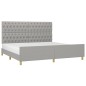 vidaXL Bettgestell mit Kopfteil Hellgrau 200x200 cm Stoff vidaXL Bettgestell mit Kopfteil Hellgrau 200x200 cm Stoff