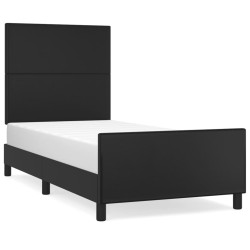 vidaXL Bettgestell mit Kopfteil Schwarz 80x200 cm Kunstleder
