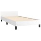 vidaXL Bettgestell mit Kopfteil Weiß 90x190 cm Kunstleder vidaXL Bettgestell mit Kopfteil Weiß 90x190 cm Kunstleder