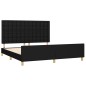 vidaXL Bettgestell mit Kopfteil Schwarz 180x200 cm Stoff vidaXL Bettgestell mit Kopfteil Schwarz 180x200 cm Stoff
