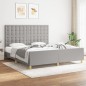 vidaXL Bettgestell mit Kopfteil Hellgrau 180x200 cm Stoff vidaXL Bettgestell mit Kopfteil Hellgrau 180x200 cm Stoff