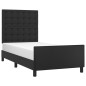 vidaXL Bettgestell mit Kopfteil Schwarz 90x190 cm Kunstleder vidaXL Bettgestell mit Kopfteil Schwarz 90x190 cm Kunstleder