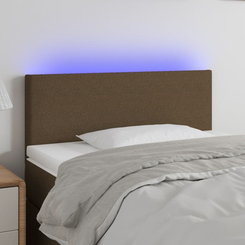 vidaXL LED Kopfteil Dunkelbraun 90x5x78/88 cm Stoff vidaXL LED Kopfteil Dunkelbraun 90x5x78/88 cm Stoff