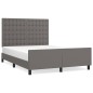 vidaXL Bettgestell mit Kopfteil Grau 140x200 cm Kunstleder vidaXL Bettgestell mit Kopfteil Grau 140x200 cm Kunstleder