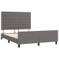 vidaXL Bettgestell mit Kopfteil Grau 140x200 cm Kunstleder vidaXL Bettgestell mit Kopfteil Grau 140x200 cm Kunstleder