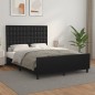 vidaXL Bettgestell mit Kopfteil Schwarz 140x190 cm Kunstleder vidaXL Bettgestell mit Kopfteil Schwarz 140x190 cm Kunstleder