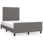 vidaXL Bettgestell mit Kopfteil Grau 120x200 cm Kunstleder vidaXL Bettgestell mit Kopfteil Grau 120x200 cm Kunstleder