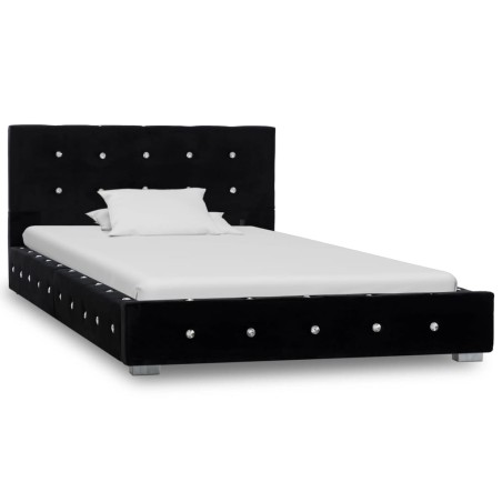 Bettgestell Schwarz Samt 90x200 cm