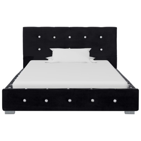 Bettgestell Schwarz Samt 90x200 cm