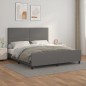 vidaXL Bettgestell mit Kopfteil Grau 180x200 cm Kunstleder vidaXL Bettgestell mit Kopfteil Grau 180x200 cm Kunstleder