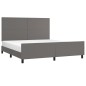 vidaXL Bettgestell mit Kopfteil Grau 180x200 cm Kunstleder vidaXL Bettgestell mit Kopfteil Grau 180x200 cm Kunstleder