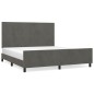vidaXL Bettgestell mit Kopfteil Dunkelgrau 160x200 cm Samt vidaXL Bettgestell mit Kopfteil Dunkelgrau 160x200 cm Samt