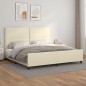 vidaXL Bettgestell mit Kopfteil Creme 200x200 cm Kunstleder vidaXL Bettgestell mit Kopfteil Creme 200x200 cm Kunstleder