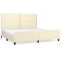 vidaXL Bettgestell mit Kopfteil Creme 200x200 cm Kunstleder vidaXL Bettgestell mit Kopfteil Creme 200x200 cm Kunstleder