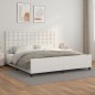 vidaXL Bettgestell mit Kopfteil Weiß 200x200 cm Kunstleder vidaXL Bettgestell mit Kopfteil Weiß 200x200 cm Kunstleder
