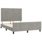vidaXL Bettgestell mit Kopfteil Hellgrau 140x190 cm Samt vidaXL Bettgestell mit Kopfteil Hellgrau 140x190 cm Samt
