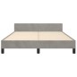 vidaXL Bettgestell mit Kopfteil Hellgrau 140x190 cm Samt vidaXL Bettgestell mit Kopfteil Hellgrau 140x190 cm Samt