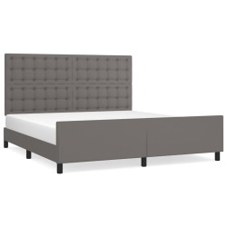 vidaXL Bettgestell mit Kopfteil Grau 180x200 cm Kunstleder