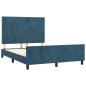 vidaXL Bettgestell mit Kopfteil Dunkelblau 140x190 cm Samt vidaXL Bettgestell mit Kopfteil Dunkelblau 140x190 cm Samt