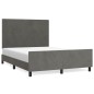 vidaXL Bettgestell mit Kopfteil Dunkelgrau 140x190 cm Samt vidaXL Bettgestell mit Kopfteil Dunkelgrau 140x190 cm Samt