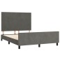 vidaXL Bettgestell mit Kopfteil Dunkelgrau 140x190 cm Samt vidaXL Bettgestell mit Kopfteil Dunkelgrau 140x190 cm Samt