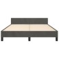 vidaXL Bettgestell mit Kopfteil Dunkelgrau 140x190 cm Samt vidaXL Bettgestell mit Kopfteil Dunkelgrau 140x190 cm Samt