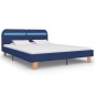 Bettgestell mit LED Blau Stoff 160x200 cm Bettgestell mit LED Blau Stoff 160x200 cm