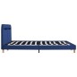 Bettgestell mit LED Blau Stoff 160x200 cm Bettgestell mit LED Blau Stoff 160x200 cm