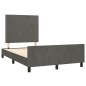 vidaXL Bettgestell mit Kopfteil Dunkelgrau 120x200 cm Samt vidaXL Bettgestell mit Kopfteil Dunkelgrau 120x200 cm Samt