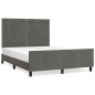 vidaXL Bettgestell mit Kopfteil Dunkelgrau 140x190 cm Samt vidaXL Bettgestell mit Kopfteil Dunkelgrau 140x190 cm Samt