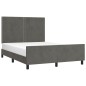 vidaXL Bettgestell mit Kopfteil Dunkelgrau 140x190 cm Samt vidaXL Bettgestell mit Kopfteil Dunkelgrau 140x190 cm Samt