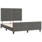 vidaXL Bettgestell mit Kopfteil Dunkelgrau 140x190 cm Samt vidaXL Bettgestell mit Kopfteil Dunkelgrau 140x190 cm Samt
