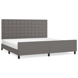 vidaXL Bettgestell mit Kopfteil Grau 200x200 cm Kunstleder