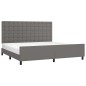 vidaXL Bettgestell mit Kopfteil Grau 200x200 cm Kunstleder vidaXL Bettgestell mit Kopfteil Grau 200x200 cm Kunstleder