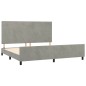 vidaXL Bettgestell mit Kopfteil Hellgrau 200x200 cm Samt vidaXL Bettgestell mit Kopfteil Hellgrau 200x200 cm Samt