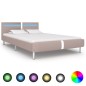Bettgestell mit LED Cappuccino-Braun Kunstleder 140x200 cm Bettgestell mit LED Cappuccino-Braun Kunstleder 140x200 cm