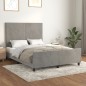 vidaXL Bettgestell mit Kopfteil Hellgrau 140x200 cm Samt vidaXL Bettgestell mit Kopfteil Hellgrau 140x200 cm Samt