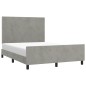 vidaXL Bettgestell mit Kopfteil Hellgrau 140x200 cm Samt vidaXL Bettgestell mit Kopfteil Hellgrau 140x200 cm Samt