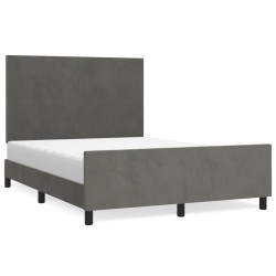 vidaXL Bettgestell mit Kopfteil Dunkelgrau 140x200 cm Samt