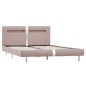 Bettgestell mit LED Cappuccino-Braun Kunstleder 140x200 cm Bettgestell mit LED Cappuccino-Braun Kunstleder 140x200 cm