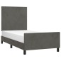 vidaXL Bettgestell mit Kopfteil Dunkelgrau 90x190 cm Samt vidaXL Bettgestell mit Kopfteil Dunkelgrau 90x190 cm Samt