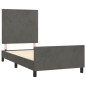 vidaXL Bettgestell mit Kopfteil Dunkelgrau 90x190 cm Samt vidaXL Bettgestell mit Kopfteil Dunkelgrau 90x190 cm Samt