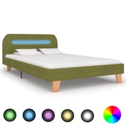 vidaXL Bettgestell mit LED Grün Stoff 120x200 cm