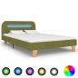 vidaXL Bettgestell mit LED Grün Stoff 120x200 cm vidaXL Bettgestell mit LED Grün Stoff 120x200 cm