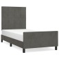 vidaXL Bettgestell mit Kopfteil Dunkelgrau 90x190 cm Samt vidaXL Bettgestell mit Kopfteil Dunkelgrau 90x190 cm Samt