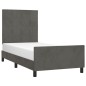 vidaXL Bettgestell mit Kopfteil Dunkelgrau 90x190 cm Samt vidaXL Bettgestell mit Kopfteil Dunkelgrau 90x190 cm Samt