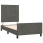 vidaXL Bettgestell mit Kopfteil Dunkelgrau 90x190 cm Samt vidaXL Bettgestell mit Kopfteil Dunkelgrau 90x190 cm Samt